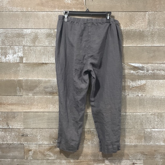 WARE 100% linen made in the USA cropped grey pant size Large - Picture 5 of 7